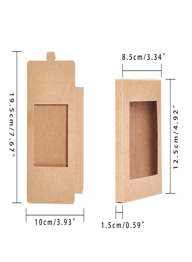 بينيكريت، 30 عبوة، علب مخبوزات من ورق كرافت، مقاس 5×3×0.6 بوصة، مع نافذة شفافة من مادة PVC، علب هدايا للحلويات والبسكويت وغيرها من المشغولات اليدوية. - Image 2